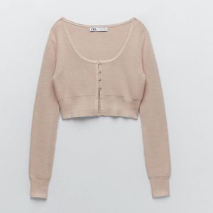 Zara Cropped Knit Cardigan